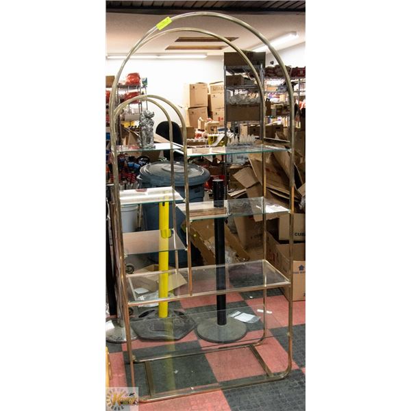 GLASS SHELVING METAL UNIT