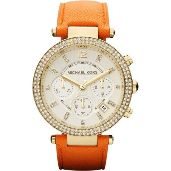 NEW MICHAEL KORS TRIPLE CHRONO GOLD TONE MSRP $289