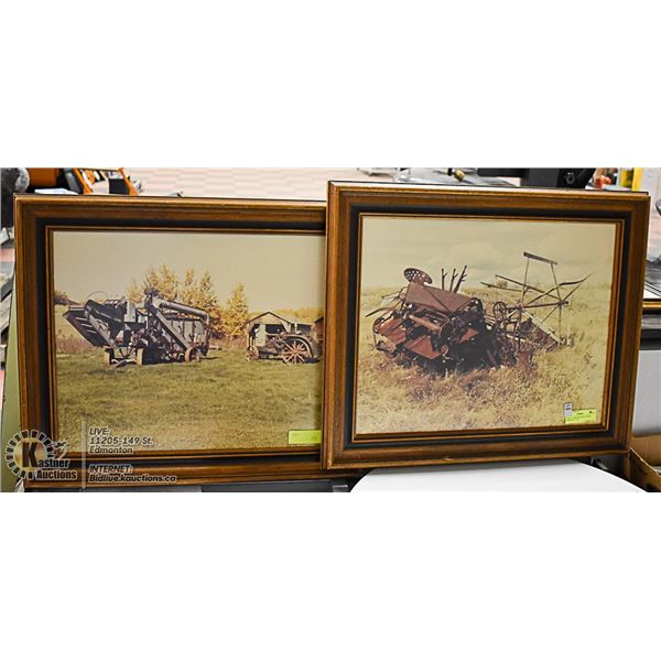 PAIR OF FARM SCENE PICTURES APPROX 24" x 20"
