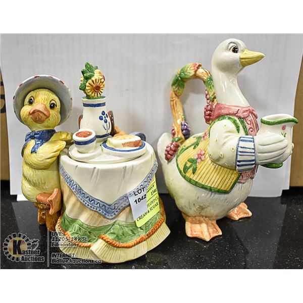 FRITZ & FLOYD CLASSICS SOMERSET CREAM & SUGAR