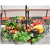 Image 1 : WIRE BASKET WITH ARTIFICIAL VEGETABLES
