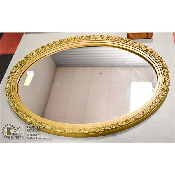 VINTAGE OVAL WALL MIRROR W 18" X H 26.5"