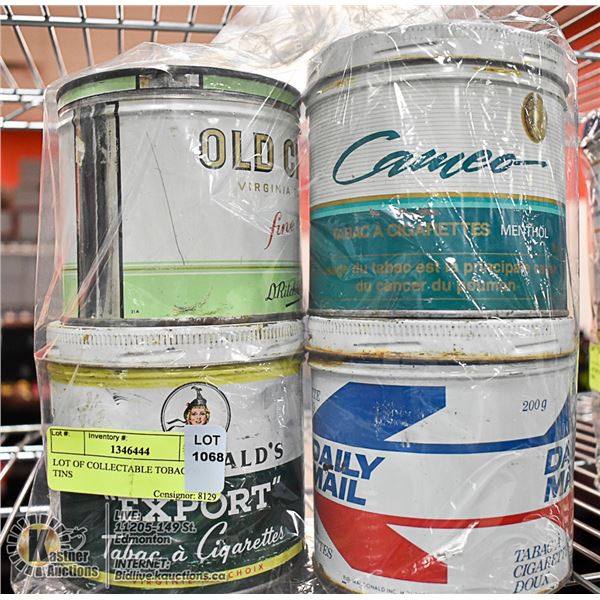 LOT OF COLLECTIBLE TOBACCO TINS
