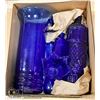 Image 1 : LOT- COBALT GLASS INCL. ANTIQUE MEDICINE BOTTLE