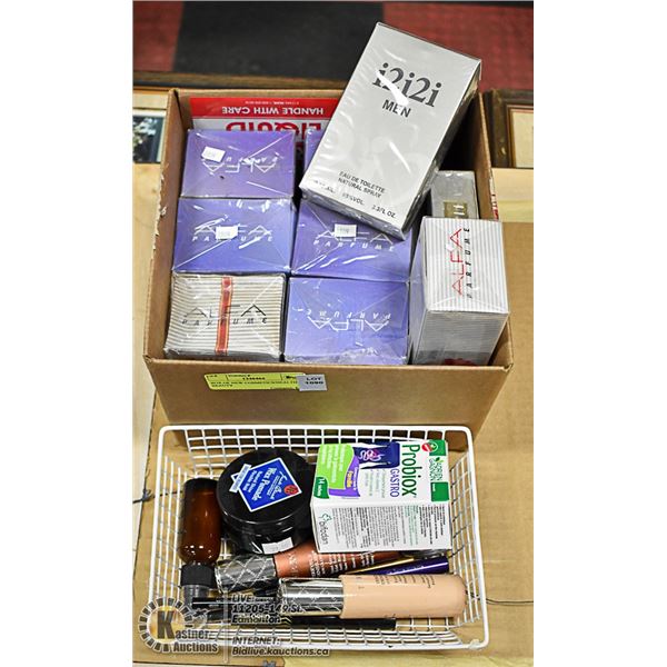 BOX OF NEW COSMETICS/HEALTH & BEAUTY