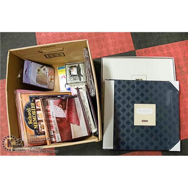 BOX OF NEW SCRAPBOOK KITS & SCRAPBOOK ITEMS