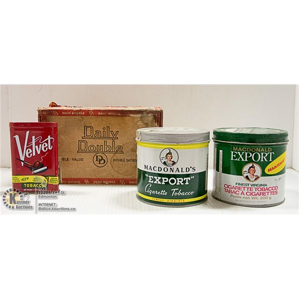 LOT OF COLLECTIBLE TOBACCO TINS