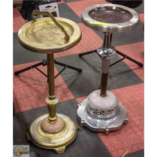 2 VINTAGE STANDING ASHTRAYS