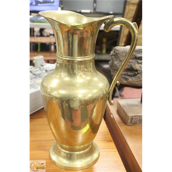 BRASS VINTAGE STYLE WATER JUG 14" TALL