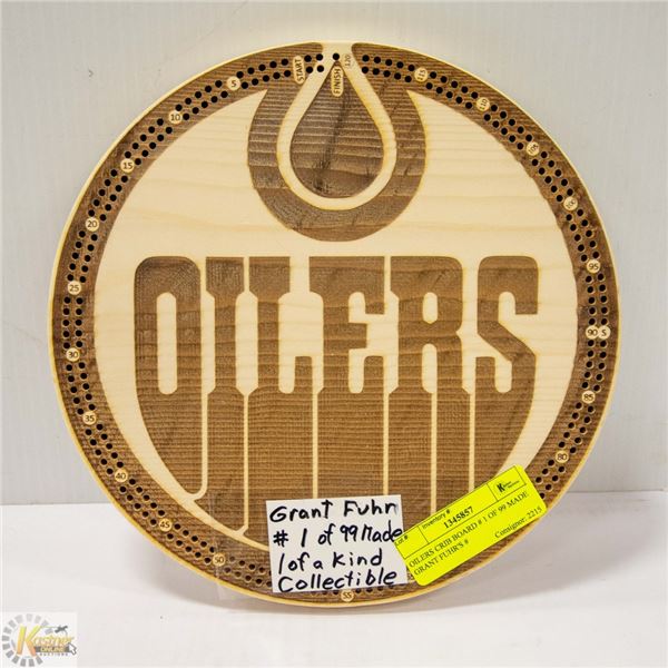 OILERS CRIB BOARD # 1 OF 99 MADE GRANT FUHR'S #