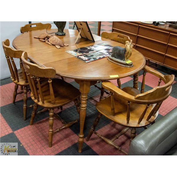 TABLE WITH 5 CHAIRS - 2 LEAFS
