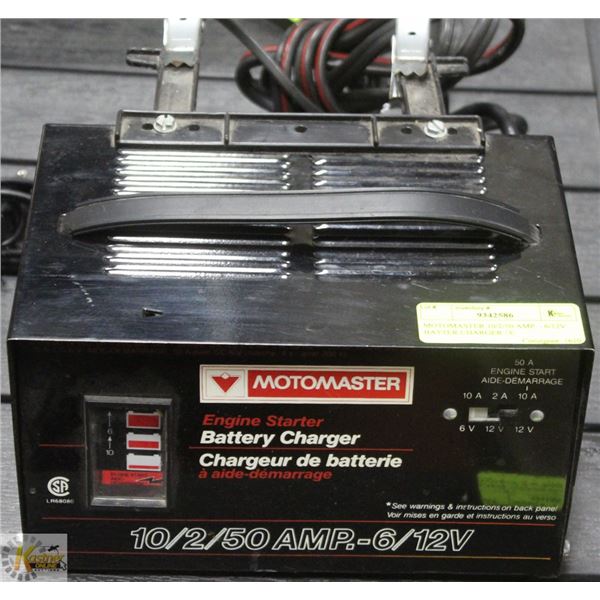 MOTOMASTER 10/2/50 AMP. - 6/12V BATTER CHARGER /