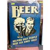 Image 1 : "BEER" GLASS PICTURE 36" X 24"