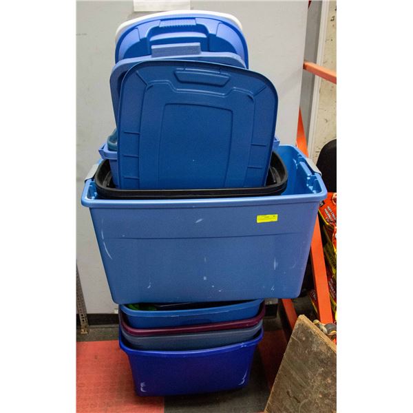 12 X RUBBERMAID & MORE TOTES