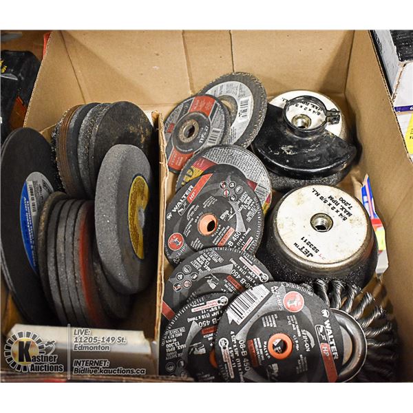 BOX OF ASSORTED GRINDING DISCS