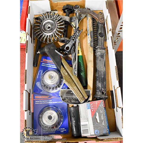 BOX OF ASSORTED TOOLS