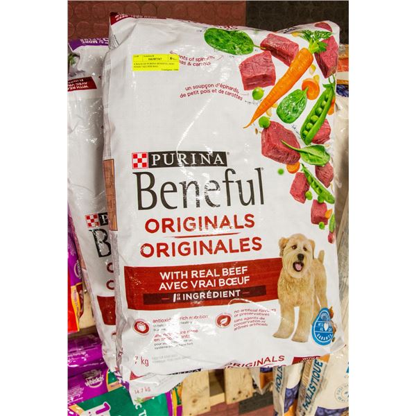 4 BAGS OF PURINA BENEFUL DOG FOOD 7 KG PER BAG