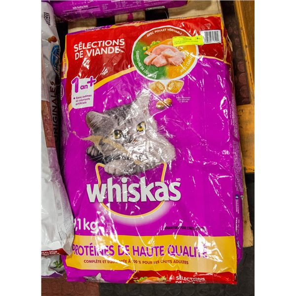 2 BAGS OF WHISKAS CAT FOOD 9.1KG PER BAG