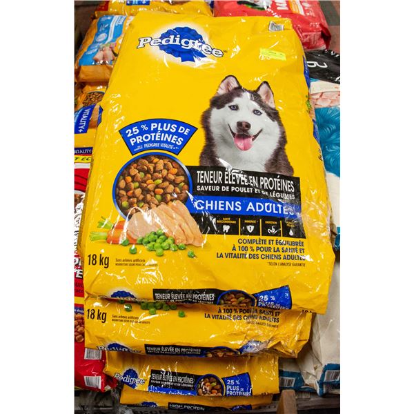 5 BAGS OF PEDIGREE DOG FOOD 18KG PER BAG