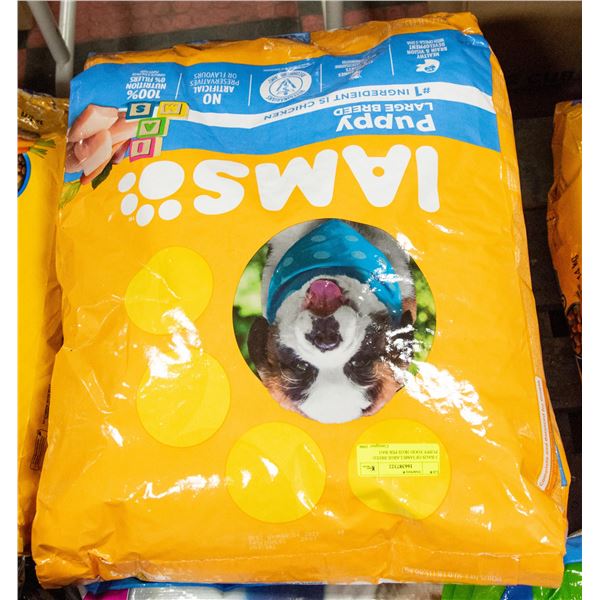 3 BAGS OF IAMS LARGE BREED PUPPY FOOD 3KGS PER BAG