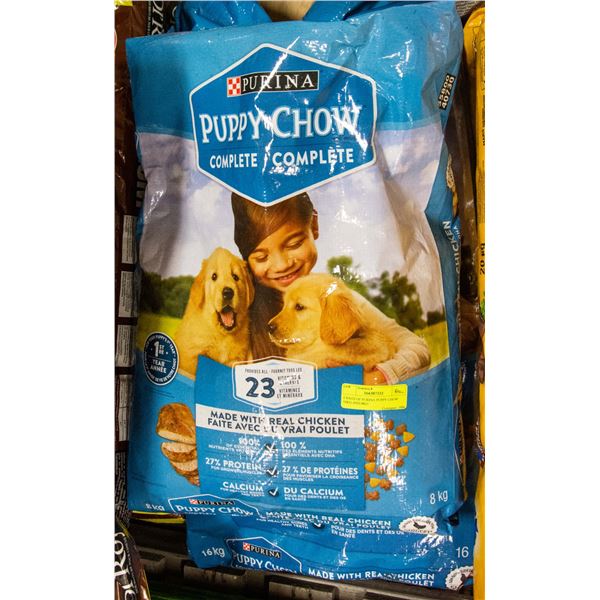 2 BAGS OF PURINA PUPPY CHOW 16KG AND 8KG