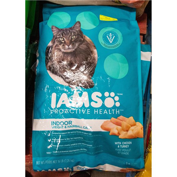 2 BAGS OF IAMS INDOOR CAT FOOD 7.26KG