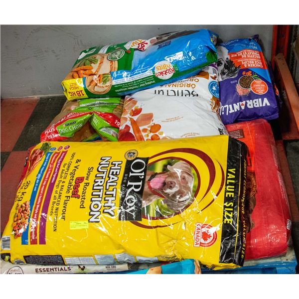 PALLET LOT OF VARIOUS KINDS OF DOG FOOD