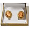 Image 1 : 10KT GOLD ANTIQUE CAMEO EARRINGS