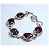 Image 2 : 925 SILVER AMETHYST COLOR STONE BRACLET