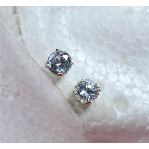 PAIR OF CUBIC ZIRCONIA STUD EARRINGS