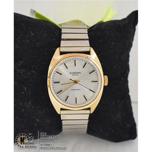 ESTATE MENS CARDINAL STAINLESS WATCH