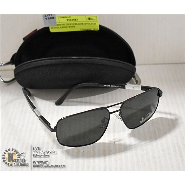 AUTHENTIC DUCO BLACK AVIATOR SUNGLASSES WITH