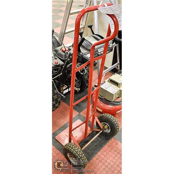 RED 2 WHEEL DOLLY - NEEDS TUBE