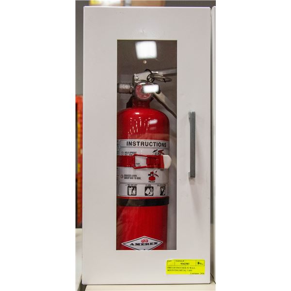 FIRE EXTINGUISER IN WALL MOUNTING METAL CASE