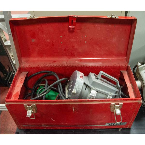 TOOLBOX WITH LEISTER HEAT GUN AND ANOTHER LEISTER