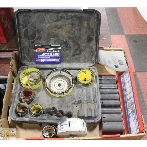 FLAT LOT OF USED HOLE CUTTERS