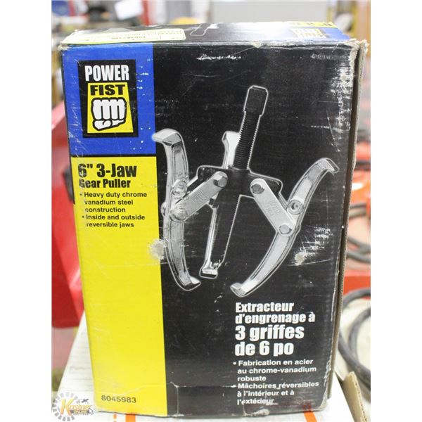 POWERFIST 6 INCH 3-JAW GEAR PULLER IN BOX