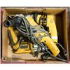 Image 1 : BOX WITH 2 DEWALT DRILLS & ANGLE GRINDER