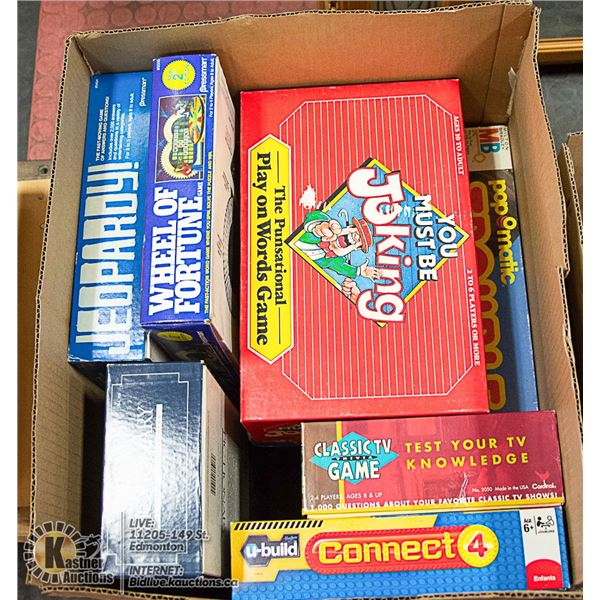 LARGE BOX LOT OF ASSORTED VINTAGE BOARD GAMES