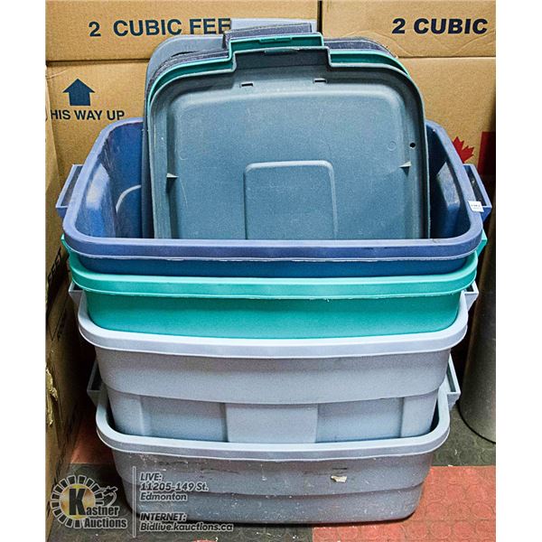 LOT OF PLASTIC TOTES