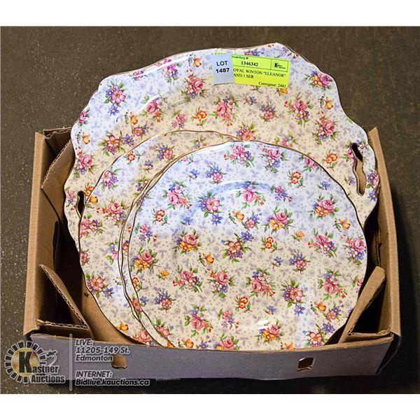 CHINTZ ROYAL WINTON "ELEANOR" 6 PLATES AND 1 SER