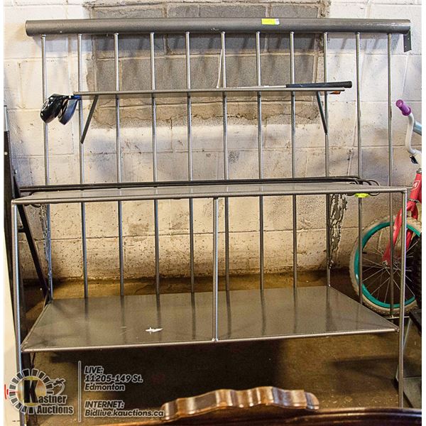 METAL GARDEN  TABLE (MOUNTS TO THE FENCE )