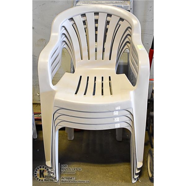 SET OF 4 RESIN PATIO CHAIRS