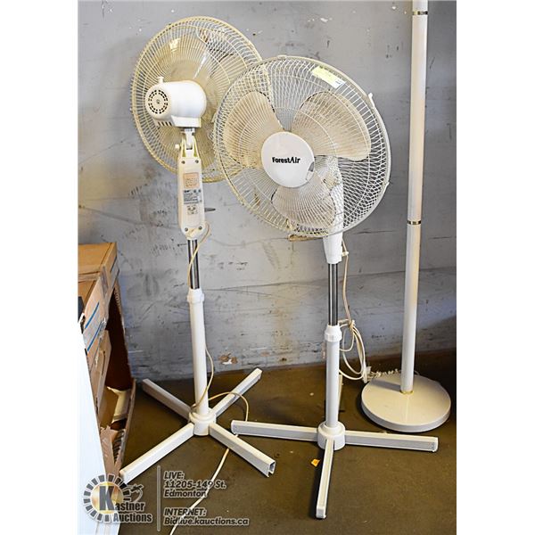 PAIR OF WHITE OSCILLATING FLOOR FANS