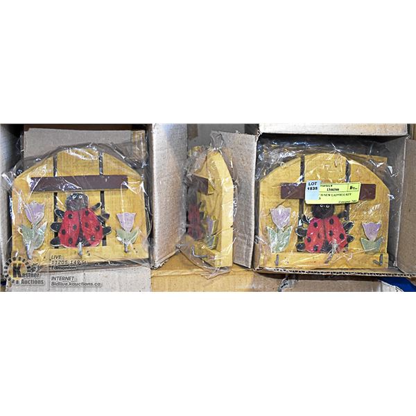 CASE OF 30 NEW LADYBUG KEY HOLDERS