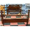 Image 1 : DARK WOOD QUEEN SIZE HEADBOARD & FOOTBOARD