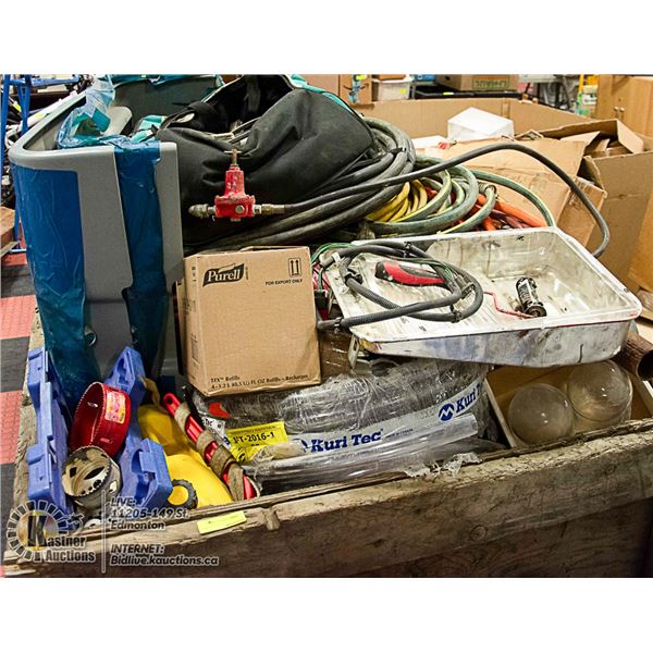 CRATE OF ASSORTED TOOLS & MORE