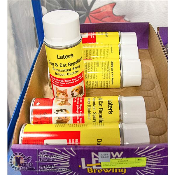TRAY LOT 6 CANS CAT AND DOG REPELLANT