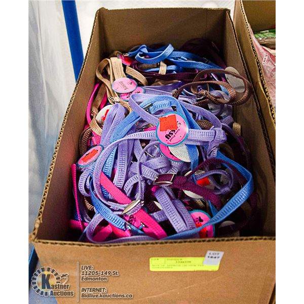 BOX OF APPROX 150 NEW PET HARNESSES ASSORTED SIZES