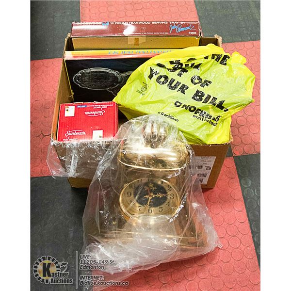 FLAT OF ROUND TENKWOOD SERVING TRAY, OVAL CHROME